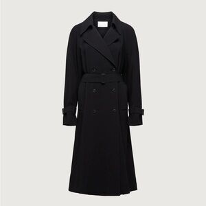 Oak + Fort Oversized Trench Coat in Black NWT Size XXS